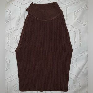 Aritzia, Babaton Sculpt Knit Halter Top Coffee Bean 2XS